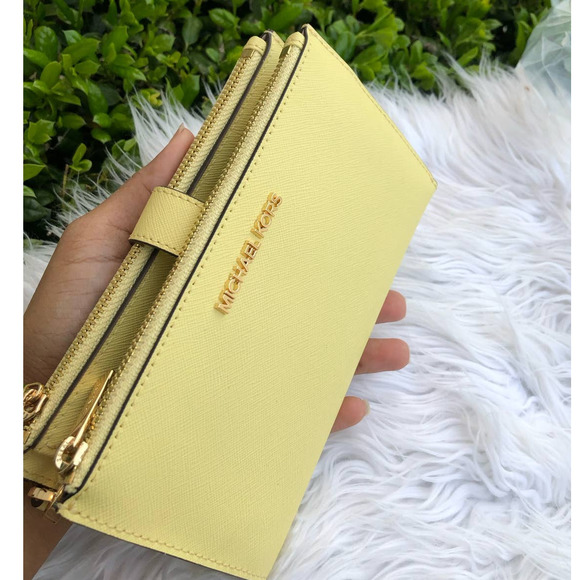 Michael Kors Handbags - New Michael Kors Double Zip Wallet Yellow Buttercup